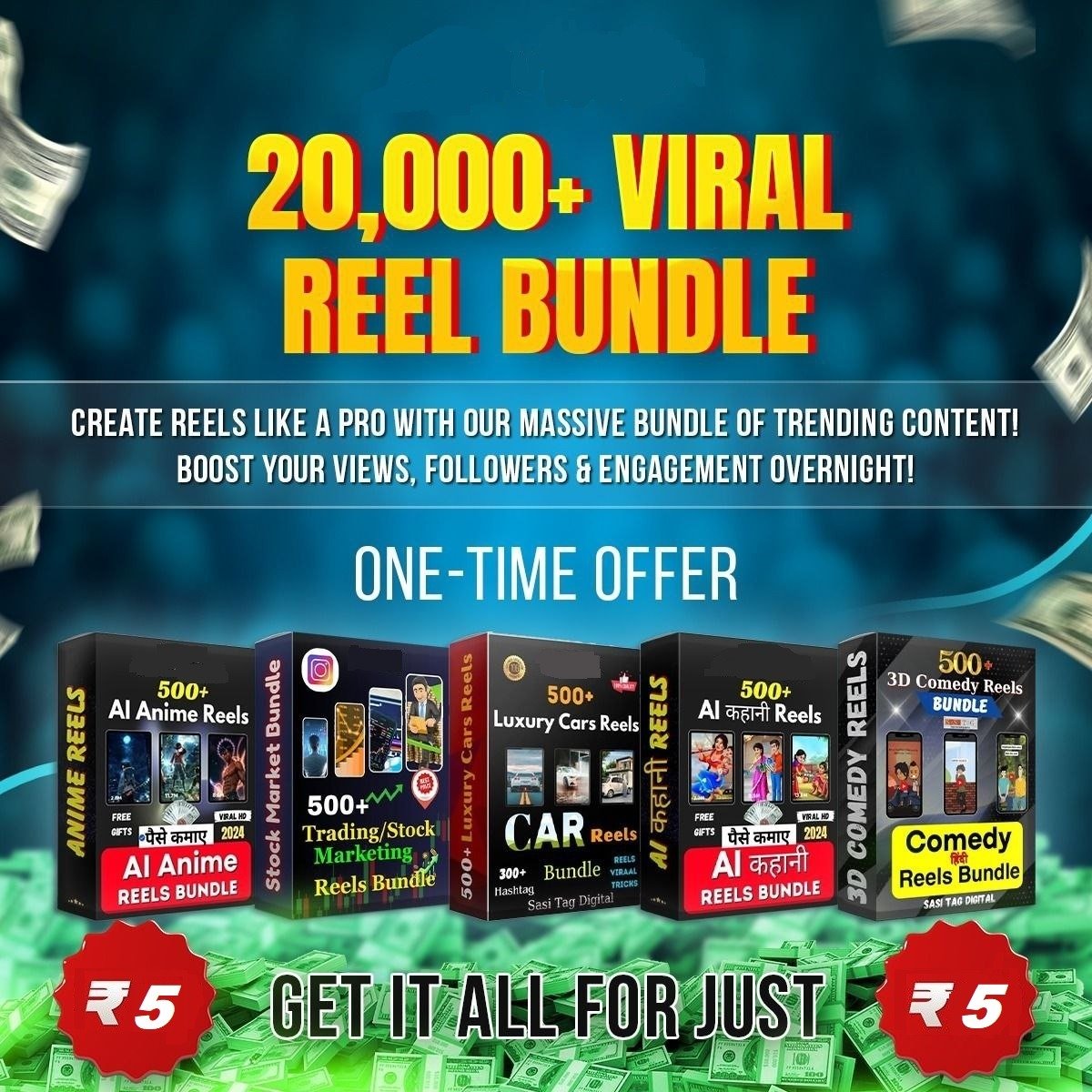 Ultimate 20,000+ Reels Bundle Will Help You Generate More Followers, Views, Engagement & Revenue 💸